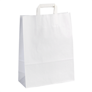 Bolsa de papel, blanca, tamaño 2: 36 x 22 + 10 cm