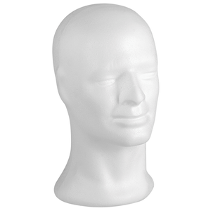 Cabeza decorativa de poliestireno, altura 31 cm