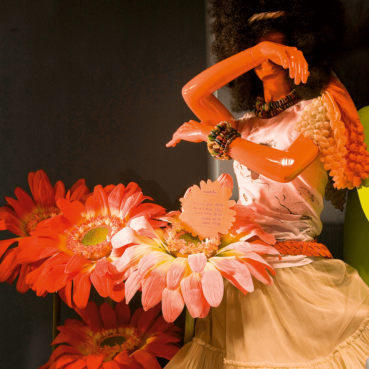 Gerbera gigante artificial rosa, 120 cm - 5