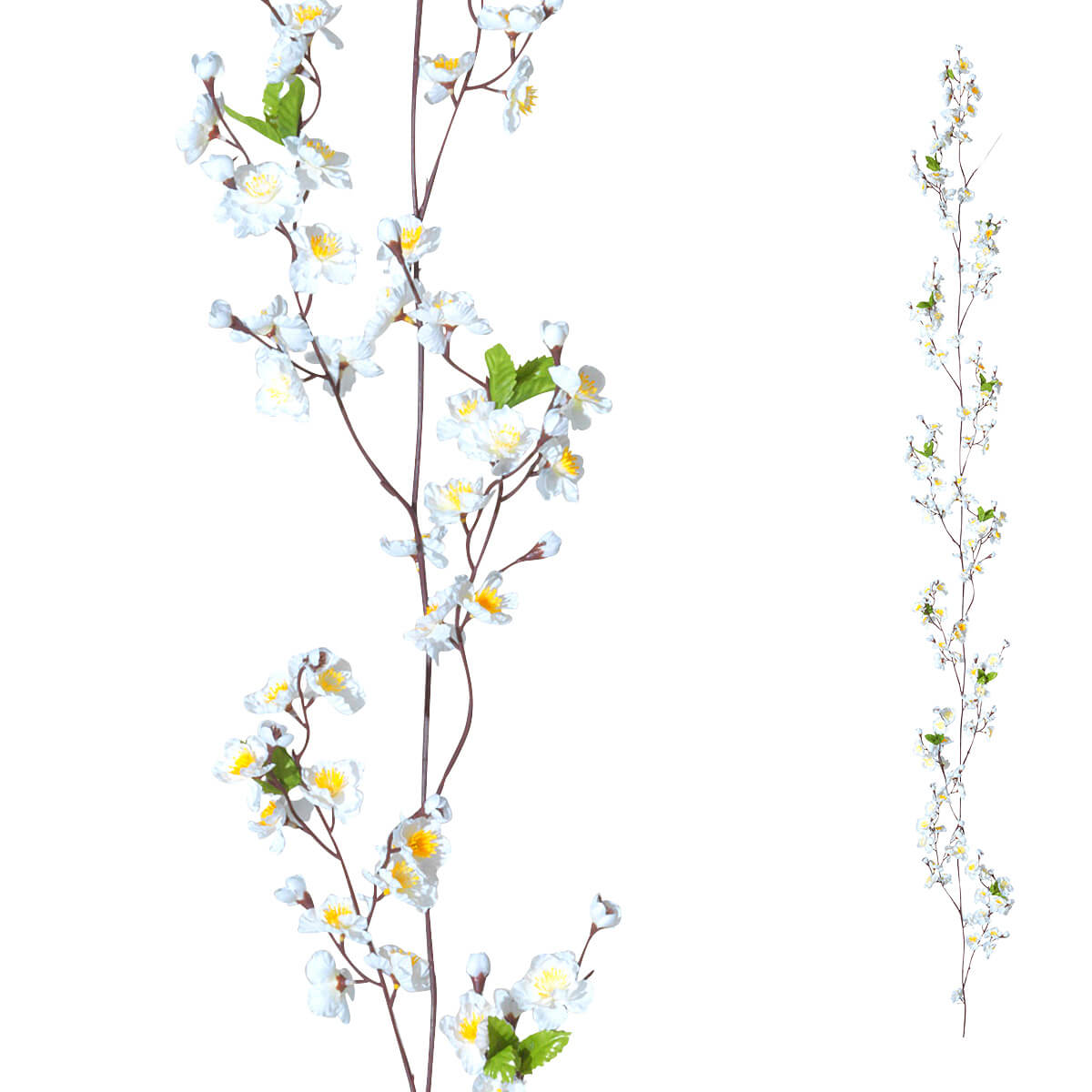 Guirlande de fleurs de pommier déco, blanches - 0