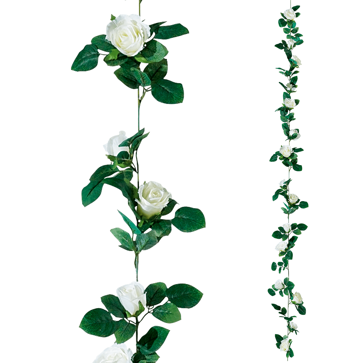 Guirlande de roses artificielles 180 cm, blanches - 1