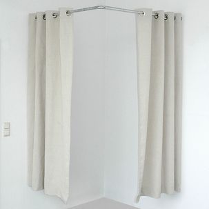 Corner cabin curtain, 200 cm long, beige