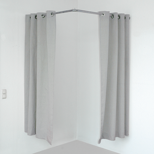 Corner cubicle curtain, 200 cm long, gray