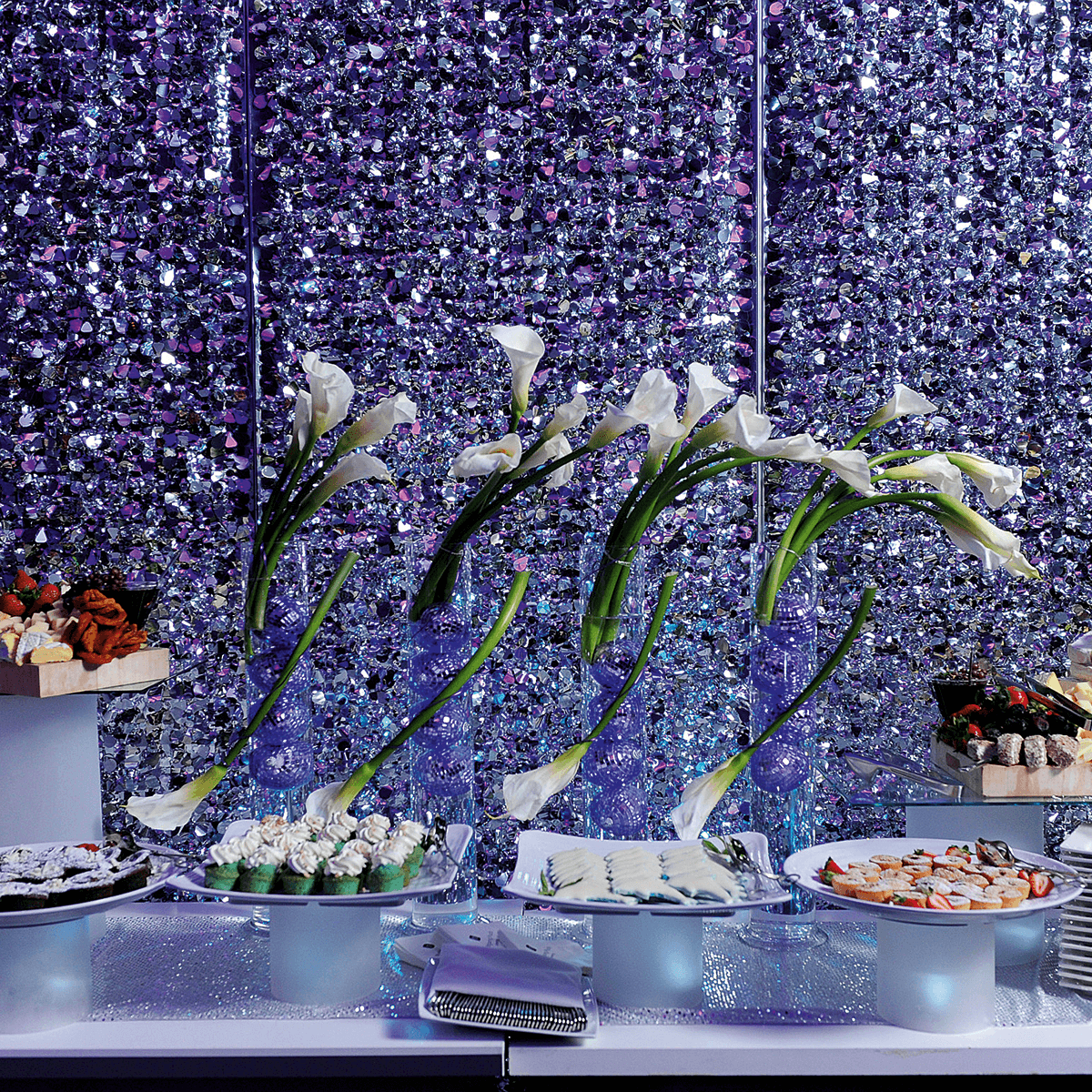 Stanzoptikfolie metallic 90 cm breit, silber - 8