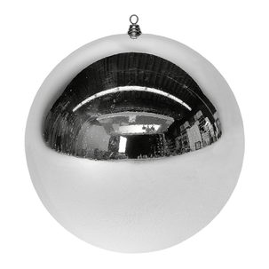 Bola de Navidad XXL plata brillante, 50 cm