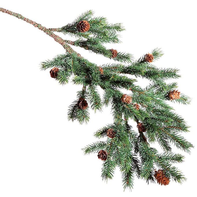 Künstlicher Tannenzweig mit Zapfen 65 cm