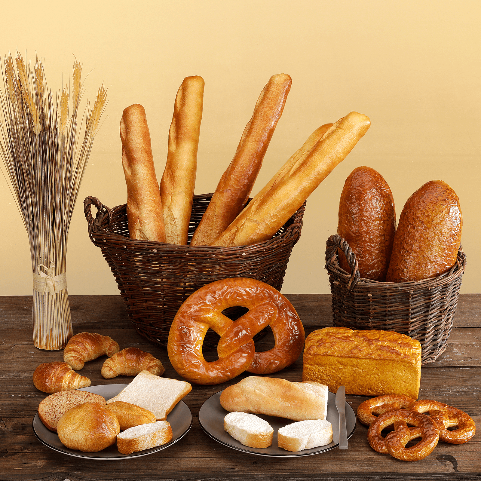 Baguette set food replica 3 parts - 2