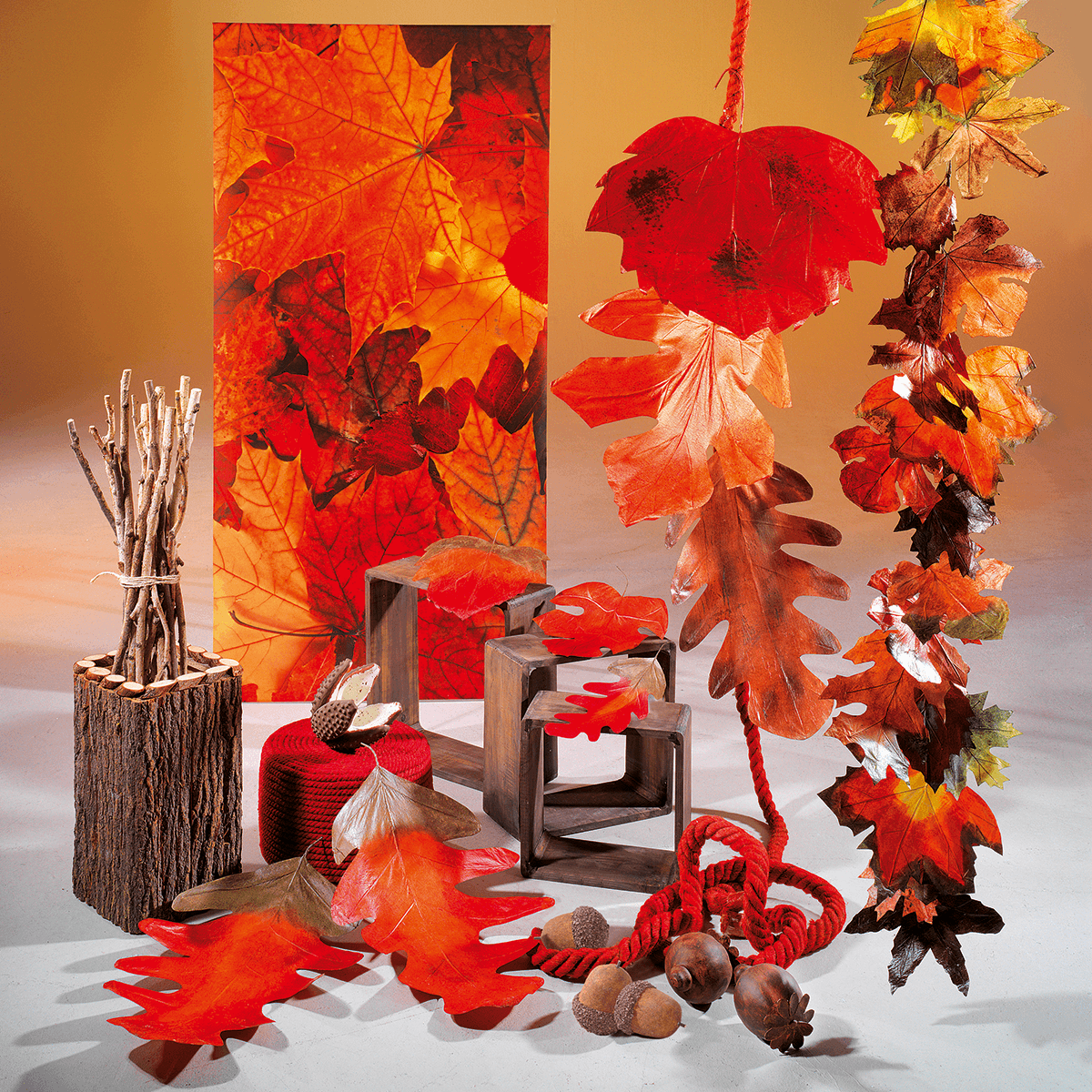 Decorative autumn leaves 80 cm, 3 pcs - 8 Decorative autumn leaves 80 cm, 3 pcs - 8