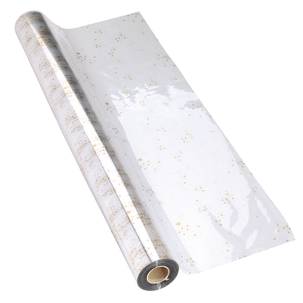 Lámina de plástico para regalo con adornos navideños 70 cm, 100 m