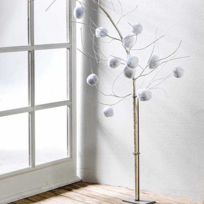 Künstlicher Weißer Winter Deko-Ast 145 cm