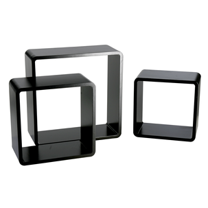 Deko Regal Set "Cube" schwarz