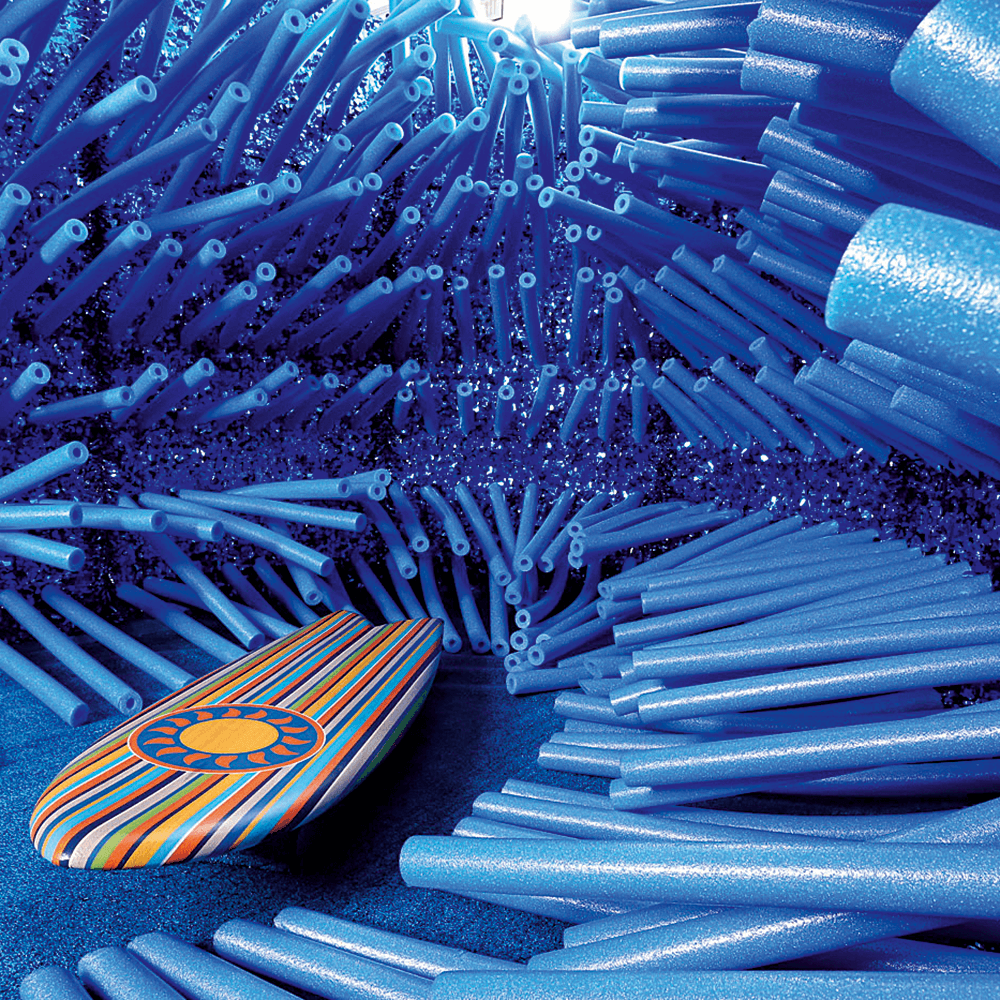 Feuille d'optique découpée métallisée 90 cm de large, bleu - 1
