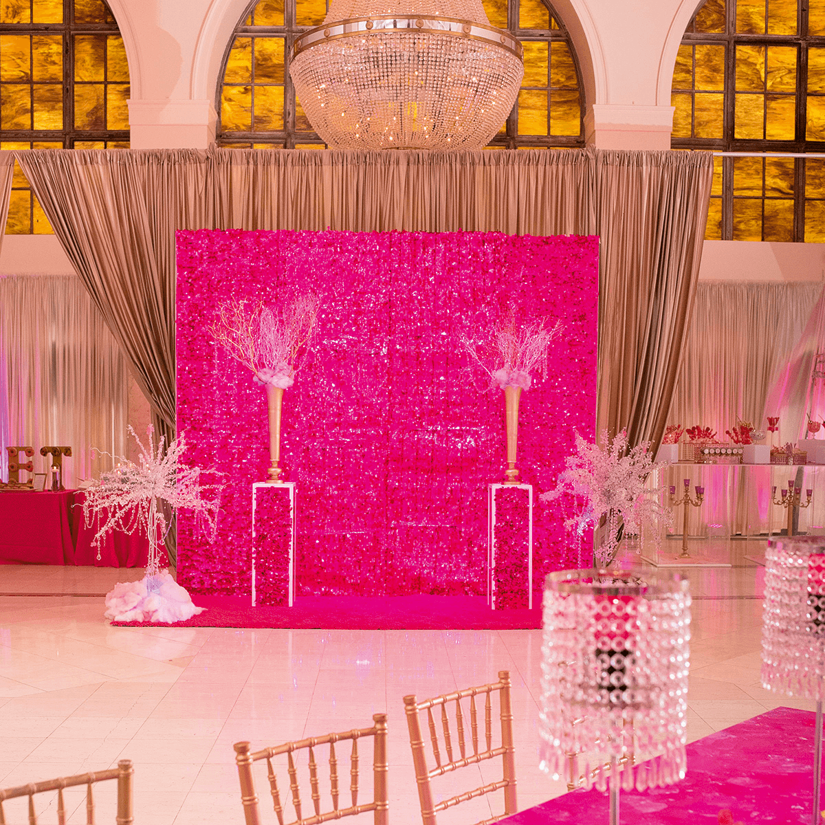 Stanzoptikfolie metallic 90 cm breit, pink - 2