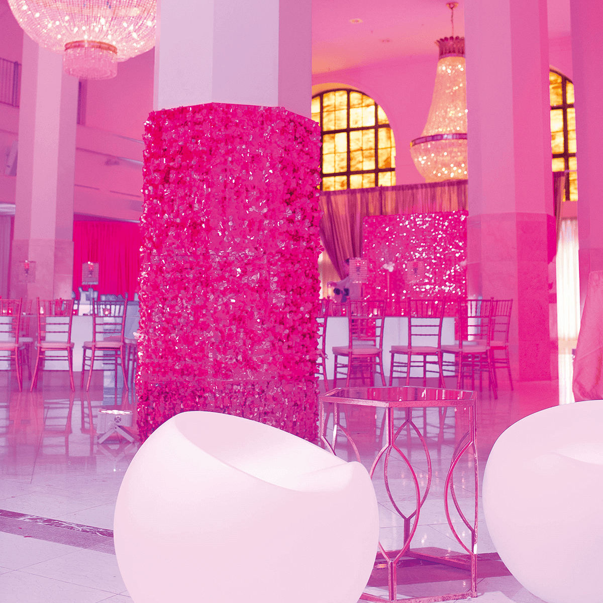 Stanzoptikfolie metallic 90 cm breit, pink - 6