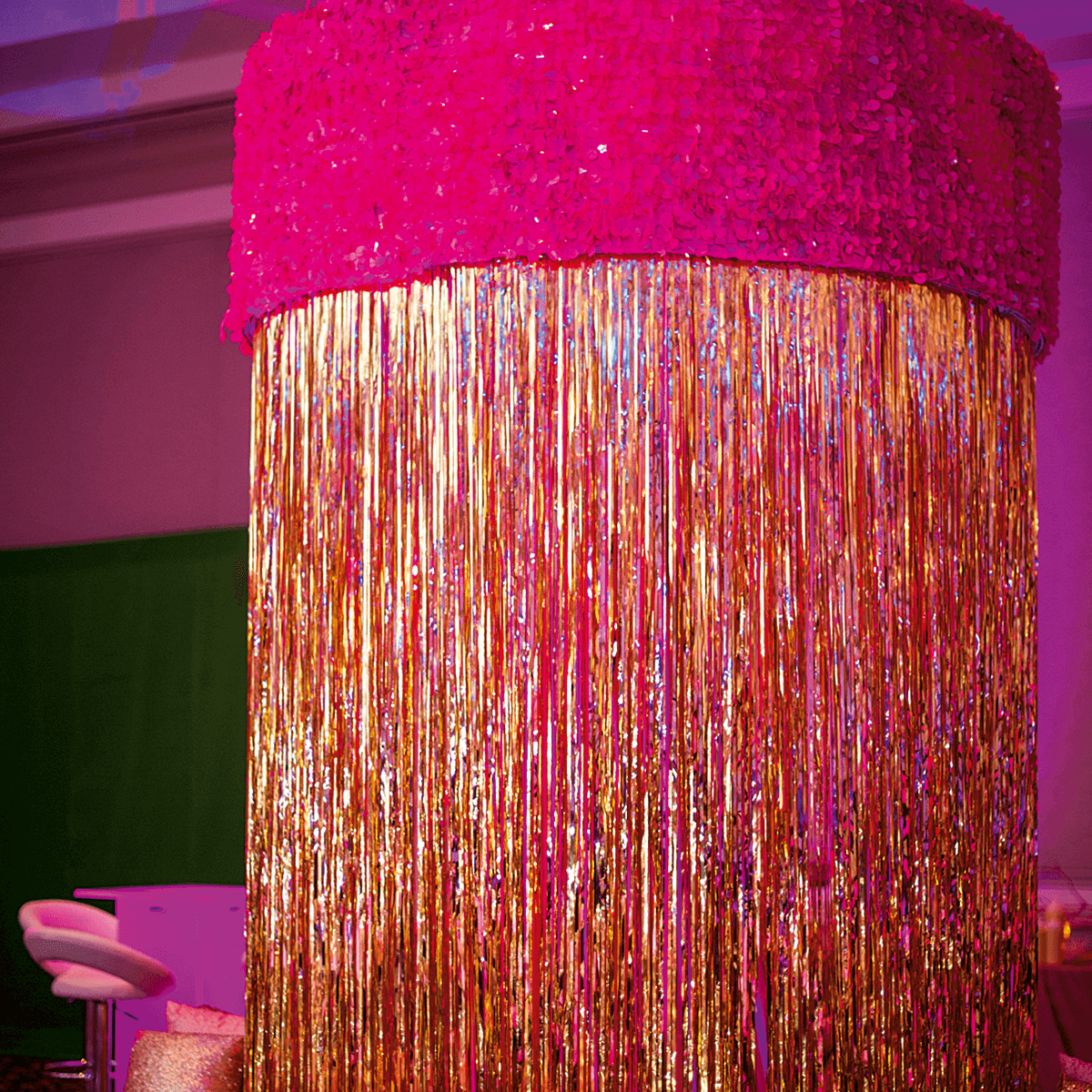 Stanzoptikfolie metallic 90 cm breit, pink - 4