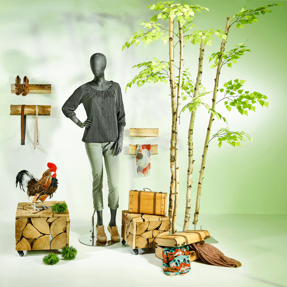 Decorative birch trunks 220 cm - 3