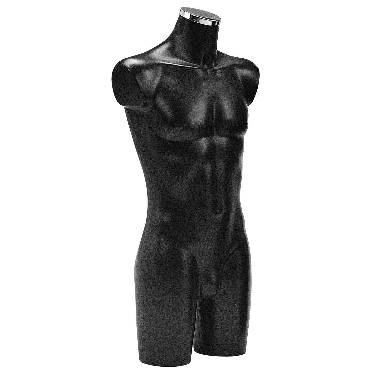 Kunststoff-Torso Herr lackiert 83 cm schwarz - 0
