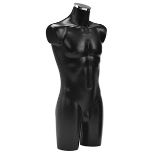 Kunststoff-Torso Herr lackiert 83 cm schwarz