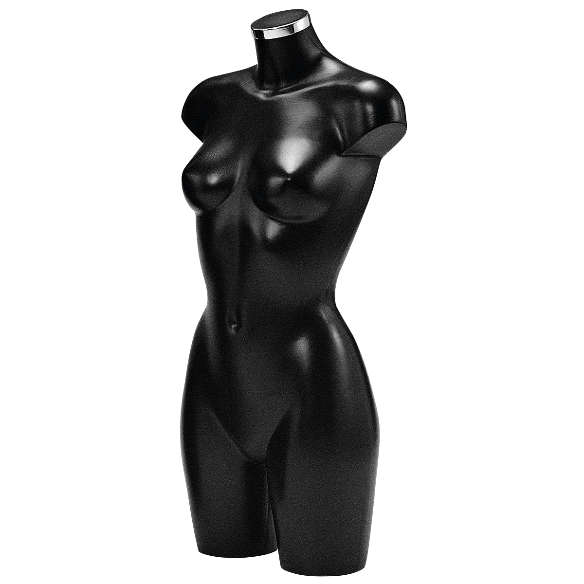 Kunststoff-Torso Dame lackiert 74 cm, schwarz - 0