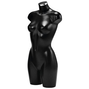 Kunststoff-Torso Dame lackiert 74 cm, schwarz