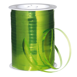 Metallic ribbon, shiny, width 5 mm, apple green