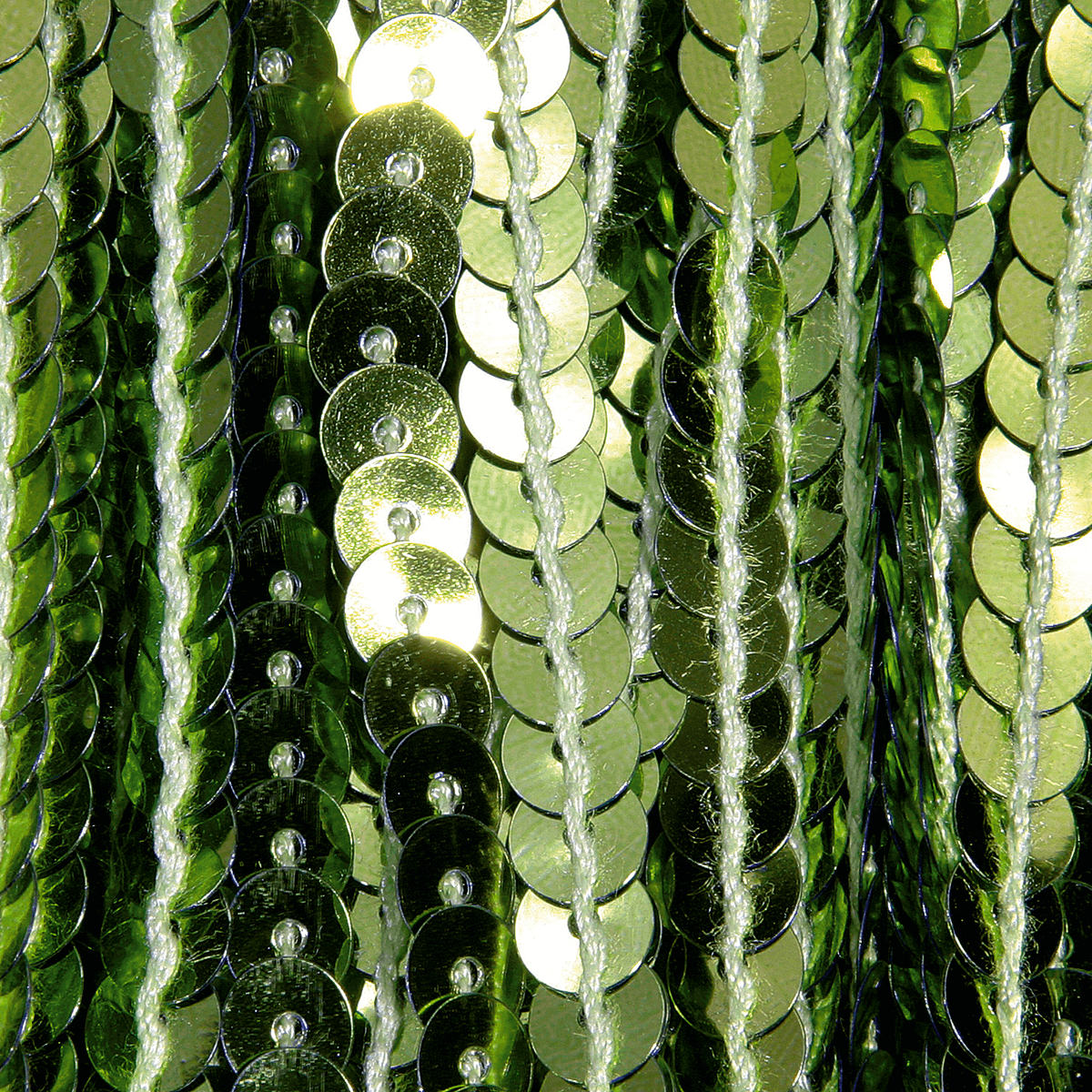 Cortina de flecos con lentejuelas verde, 250 cm - 1