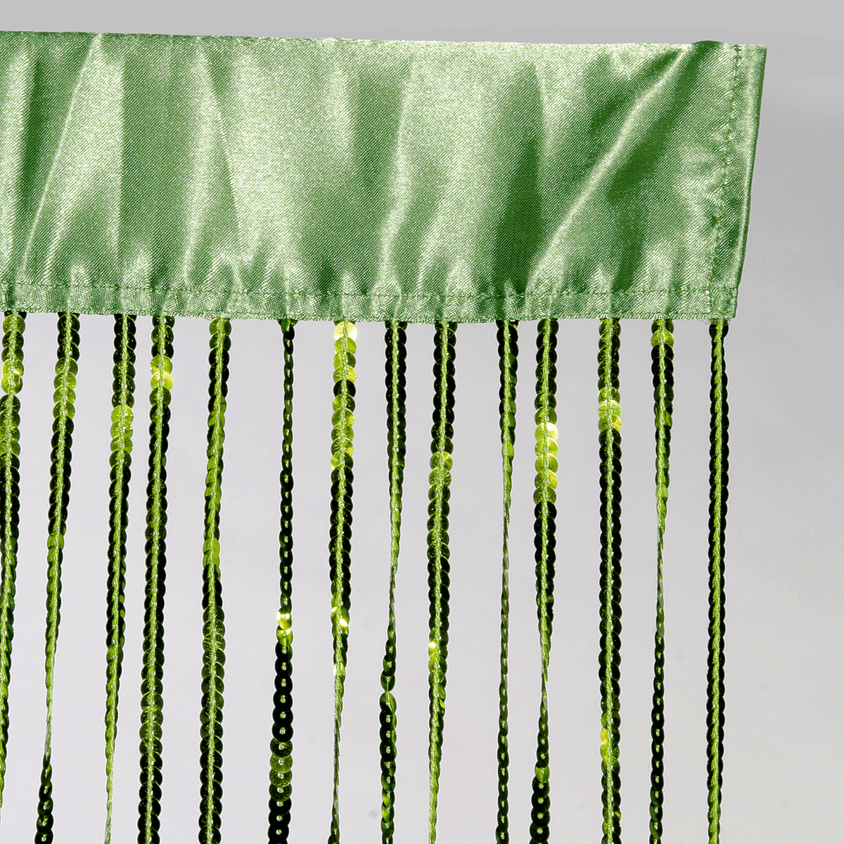 Cortina de flecos con lentejuelas verde, 250 cm - 3