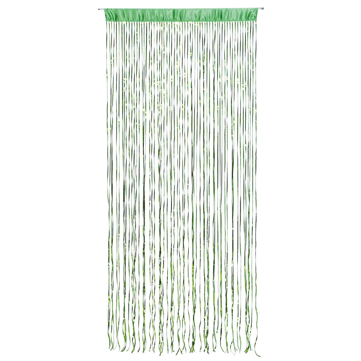 Cortina de flecos con lentejuelas verde, 250 cm - 0