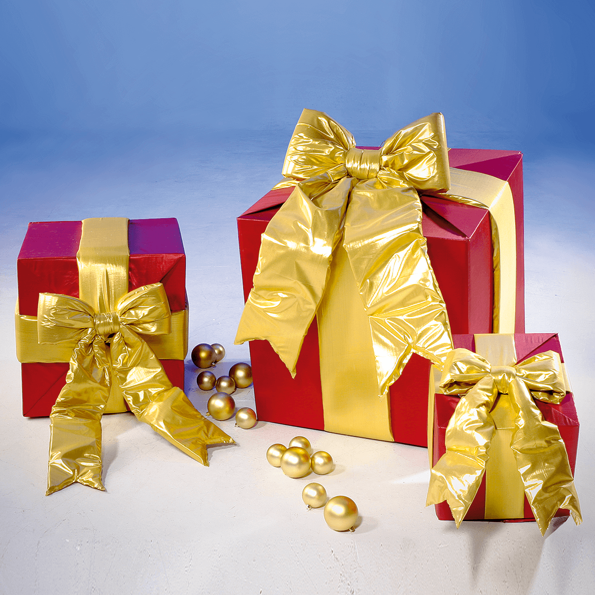 Caja de regalo XXL para interiores 3 piezas rojo - 1