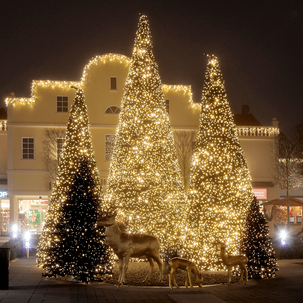 Gigant Baum mit LED warm, außen, 370 cm