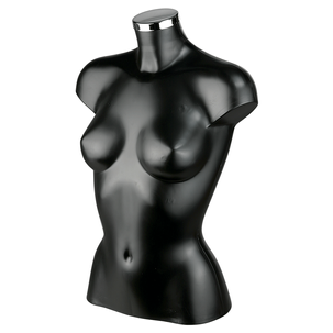 Kunststoff-Torso Dame lackiert 62 cm, schwarz