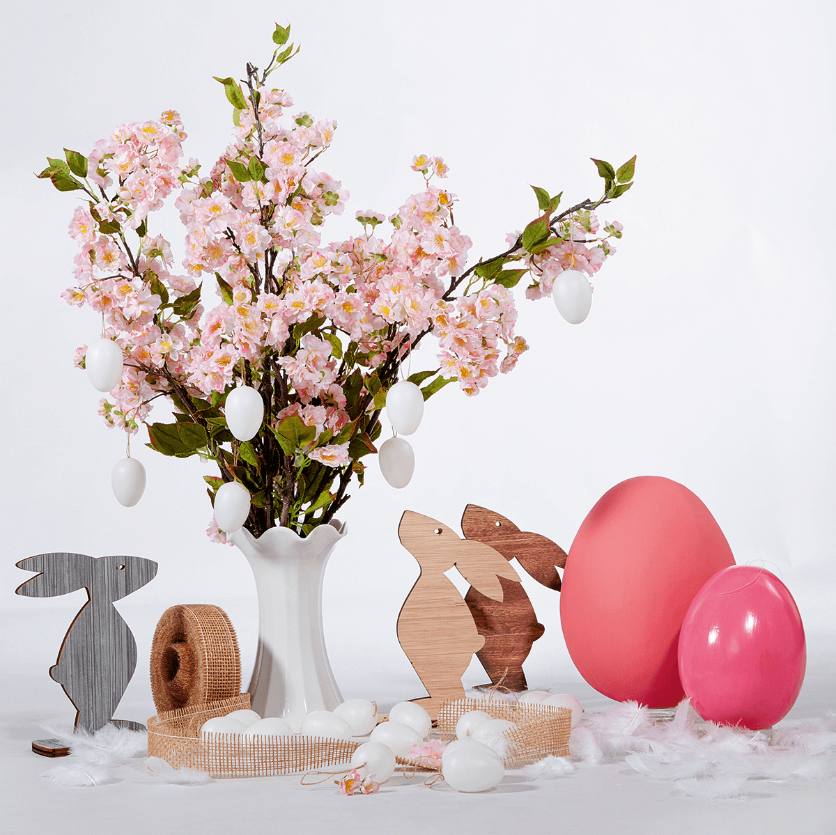 Decorative Easter egg pink, 18 cm - 7