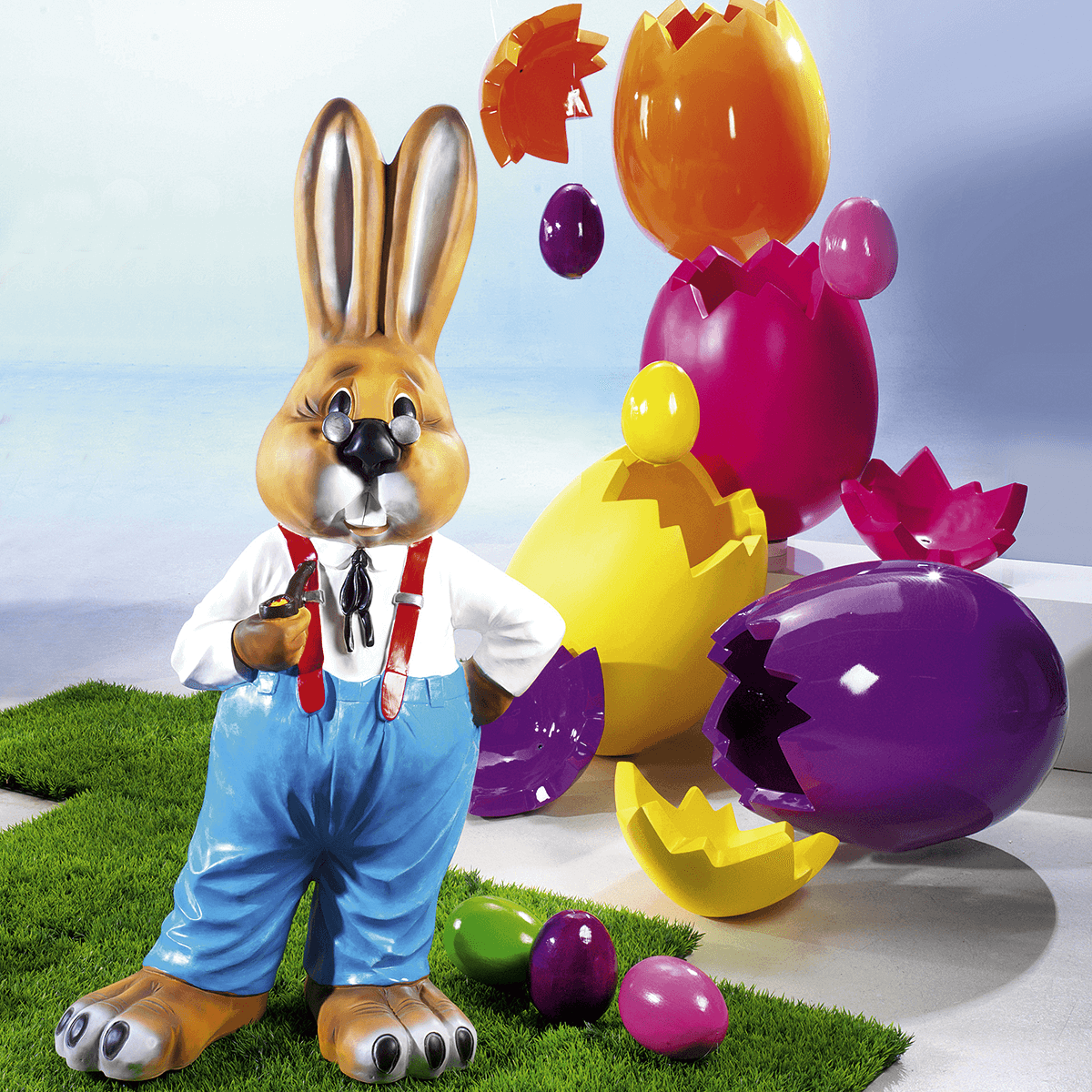 Decorative Easter egg orange, 18 cm - 6