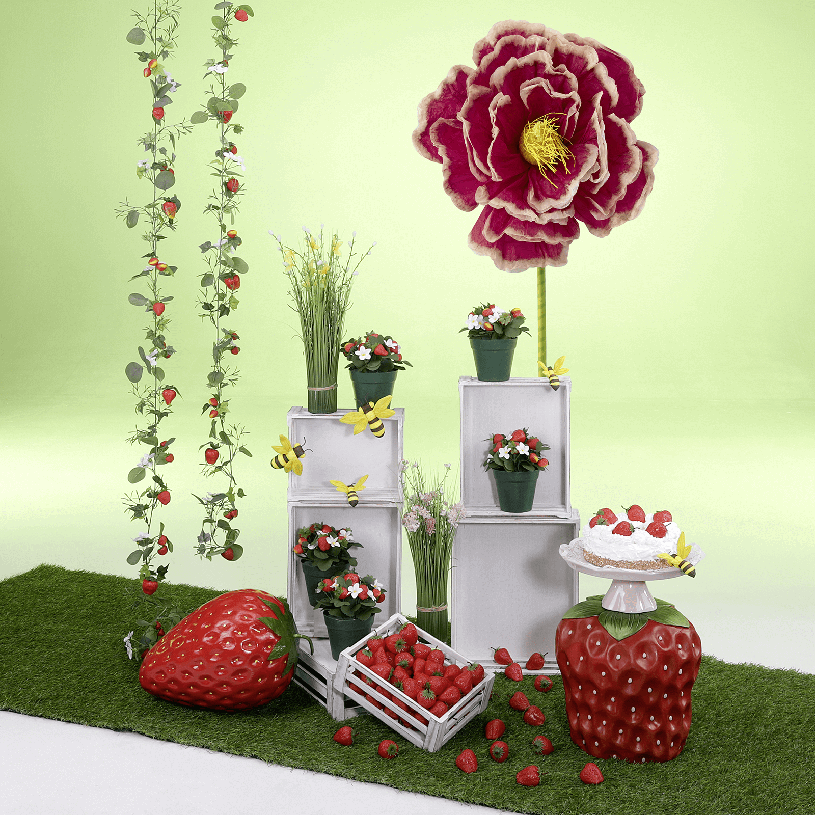 Fraise XXL aliment factice 40 cm Ø 30 cm - 3