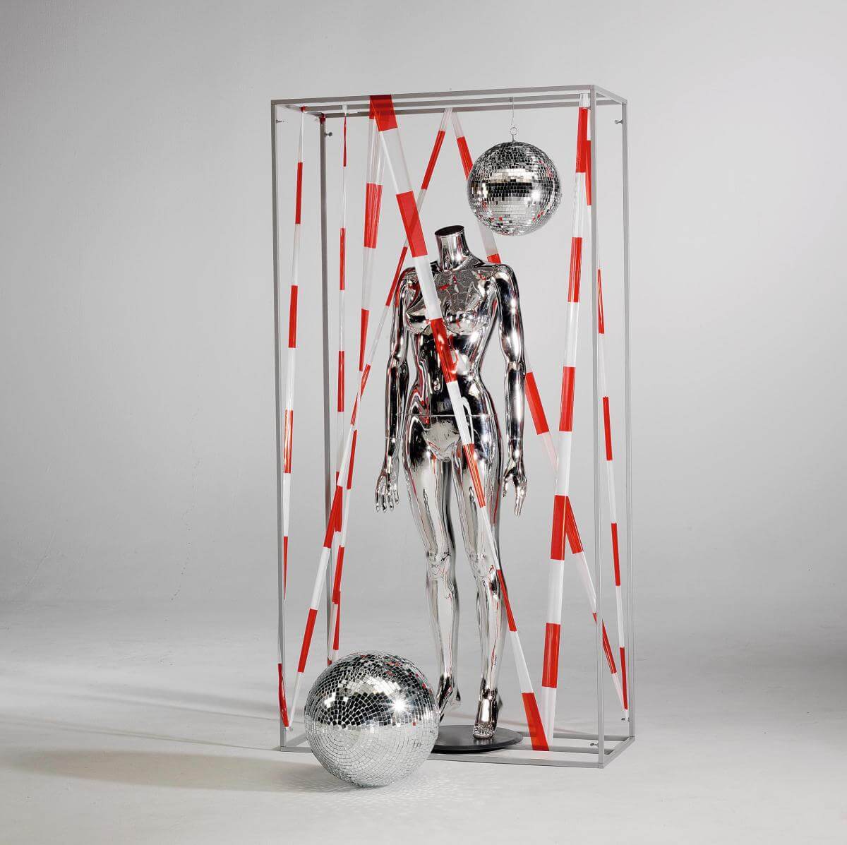 Dekorahmen aus Metall, silber 200 cm hoch - 2