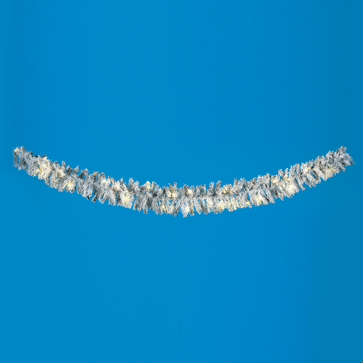 Beflockte Tannengirlande mit LED IP 20, 270 cm - 2