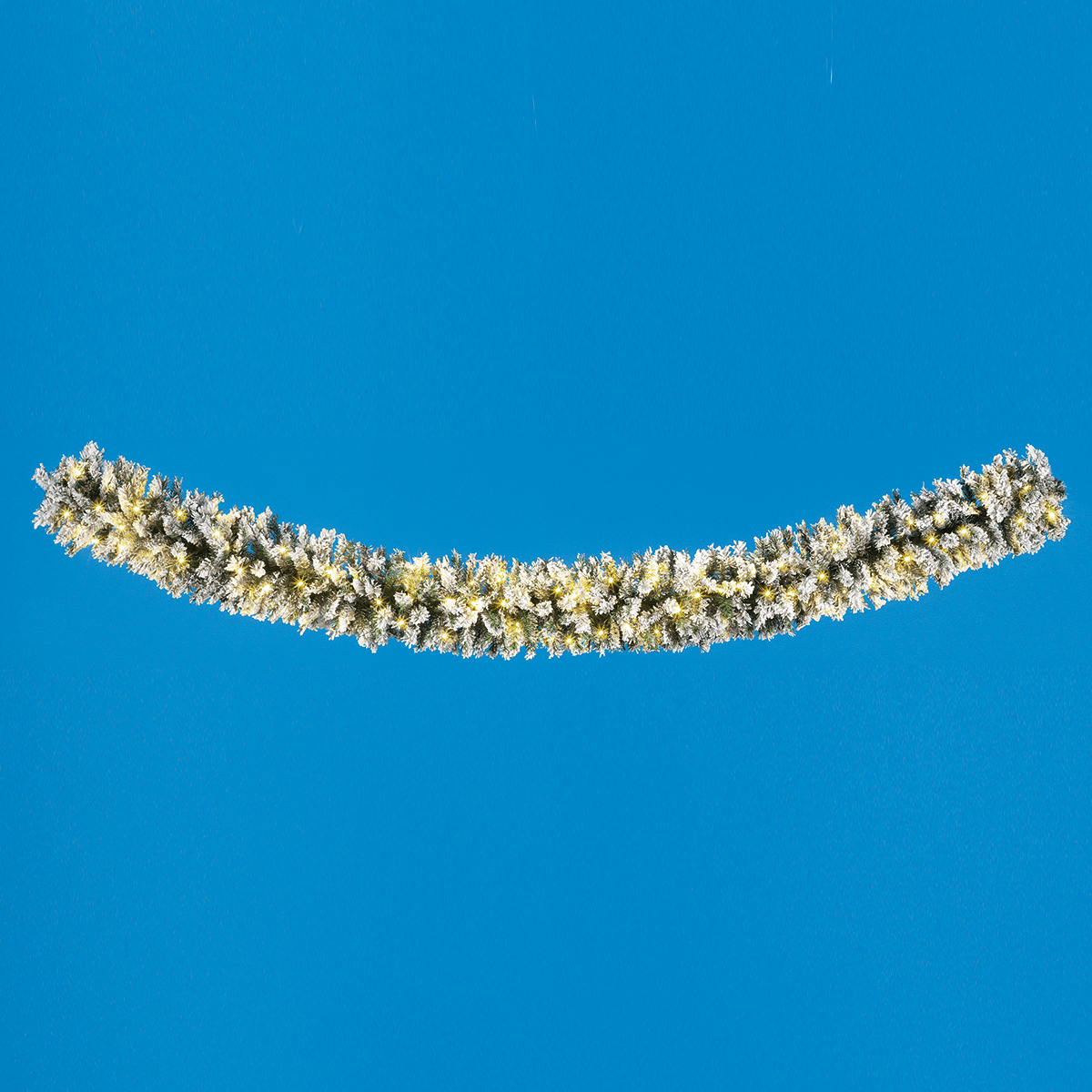 Beflockte Tannengirlande mit LED IP 20, 270 cm - 1