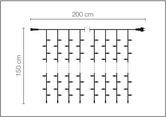 Cortina de luces LED para exteriores, 400 LED, 150 x 200 cm - 3 Cortina de luces LED para exteriores, 400 LED, 150 x 200 cm - 3