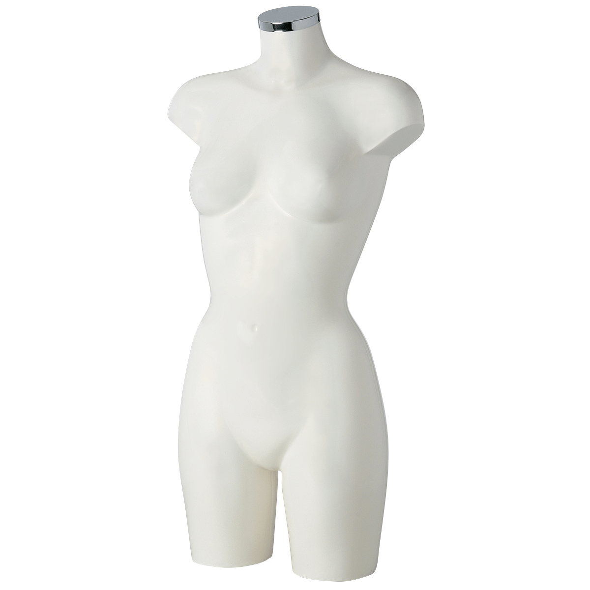 Kunststoff-Torso Dame lackiert 74 cm, weiß - 0