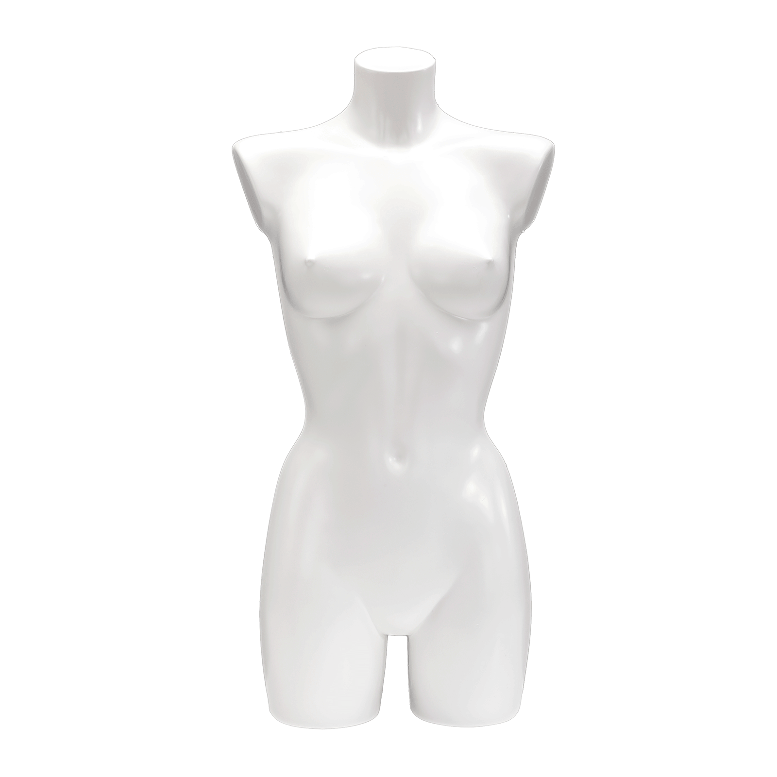 Kunststoff-Torso Dame lackiert 74 cm, weiß - 4