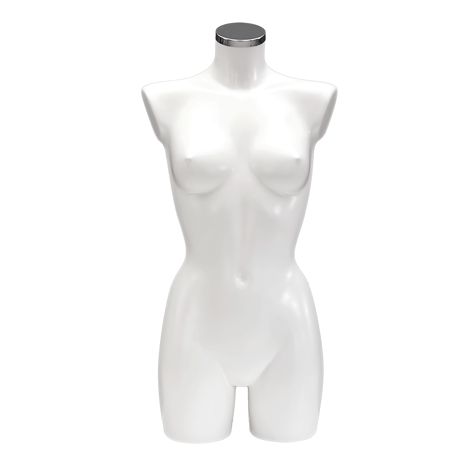 Kunststoff-Torso Dame lackiert 74 cm, weiß - 5