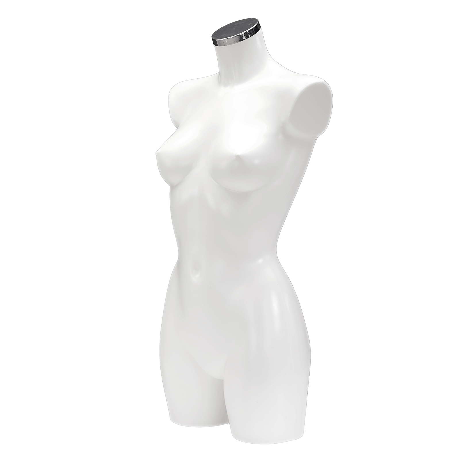 Kunststoff-Torso Dame lackiert 74 cm, weiß - 7