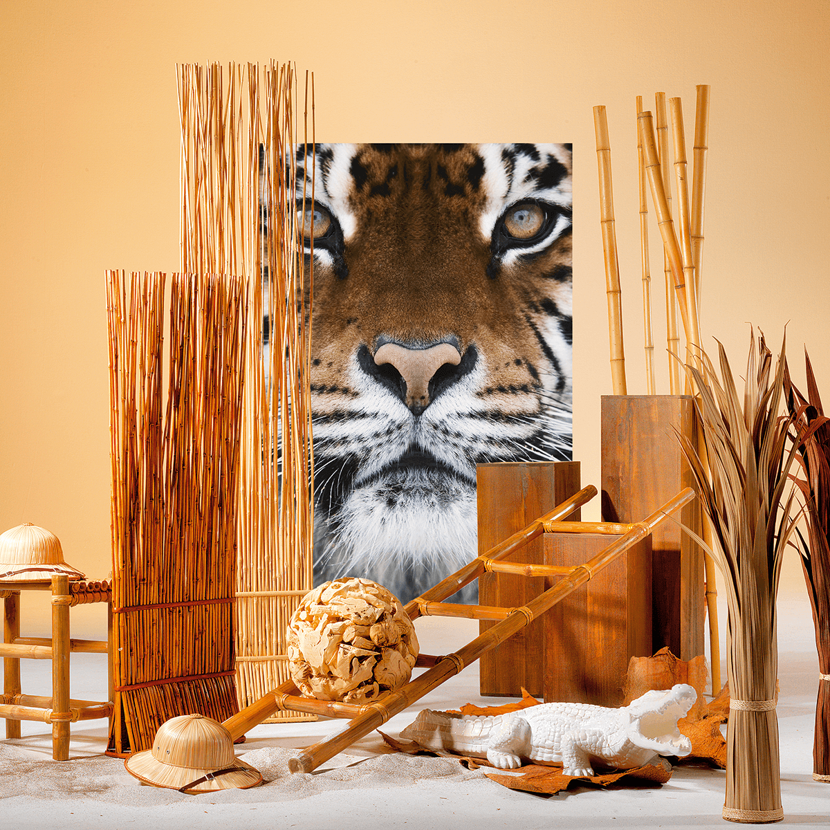 Bamboo rods natural, 3 pcs - 10