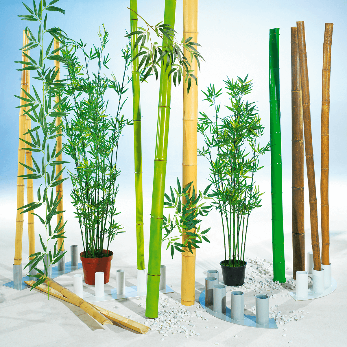Bamboo rods natural, 3 pcs - 6