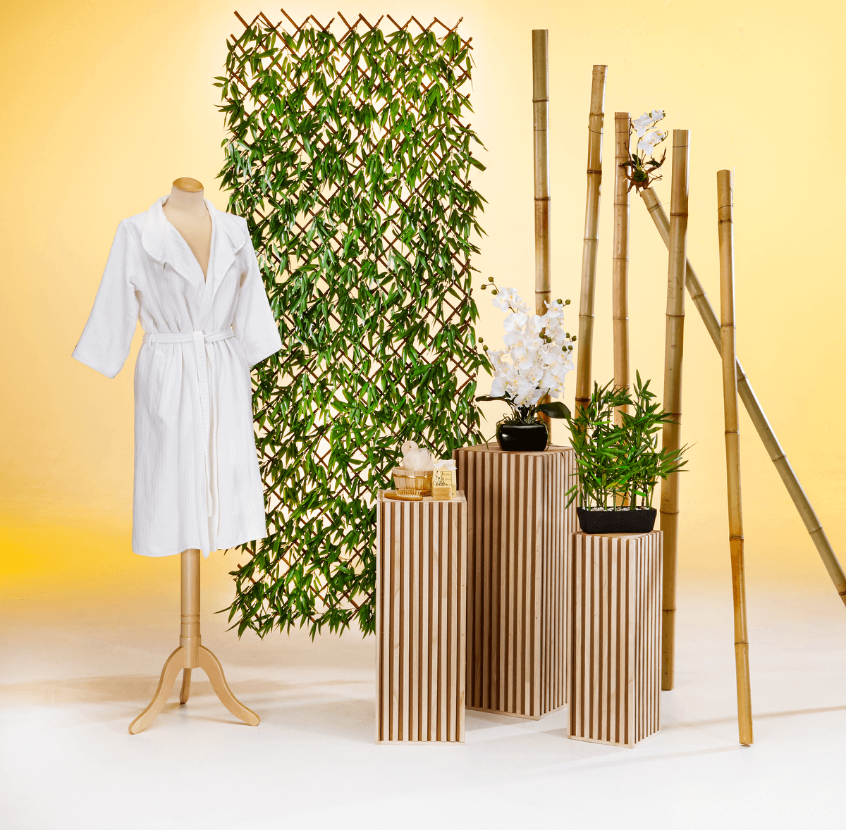 Bamboo rods natural, 3 pcs - 4