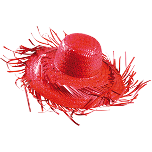 Sombrero de paja, color rojo