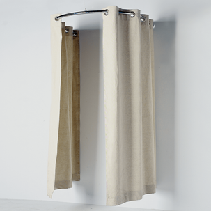 Cortina de cubículo semicircular, 200 cm de largo, beige