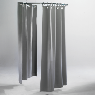 Cortina de cubículo semicircular, 200 cm de largo, gris