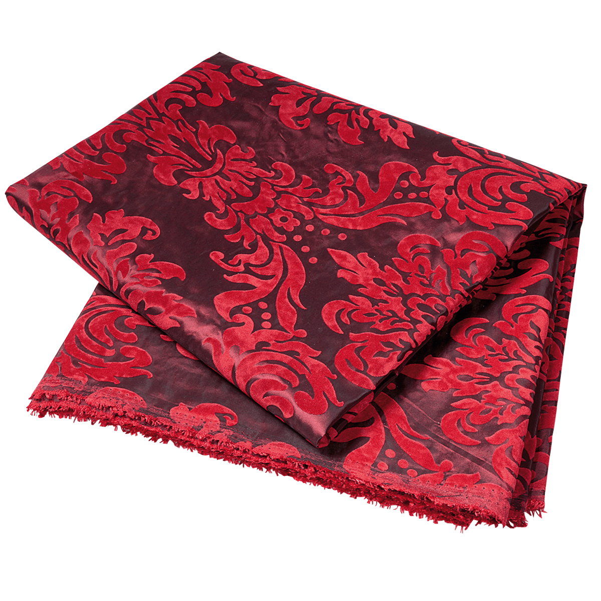 Taffetas à flocage velours larg. 145 cm, rouge - 1