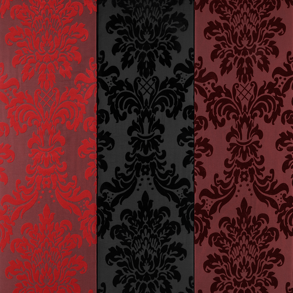 Taffetas à flocage velours larg. 145 cm, rouge - 3